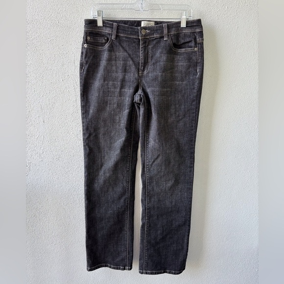 White House Black Market Black Denim Jeans Size 10  Straight Leg No Distressing - Picture 3 of 14